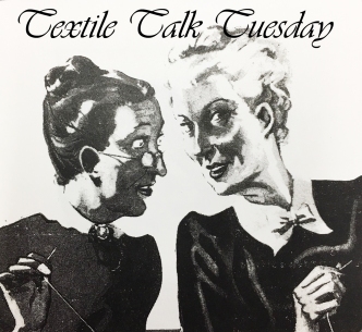 two ladies talking old ad textile talk tuesday